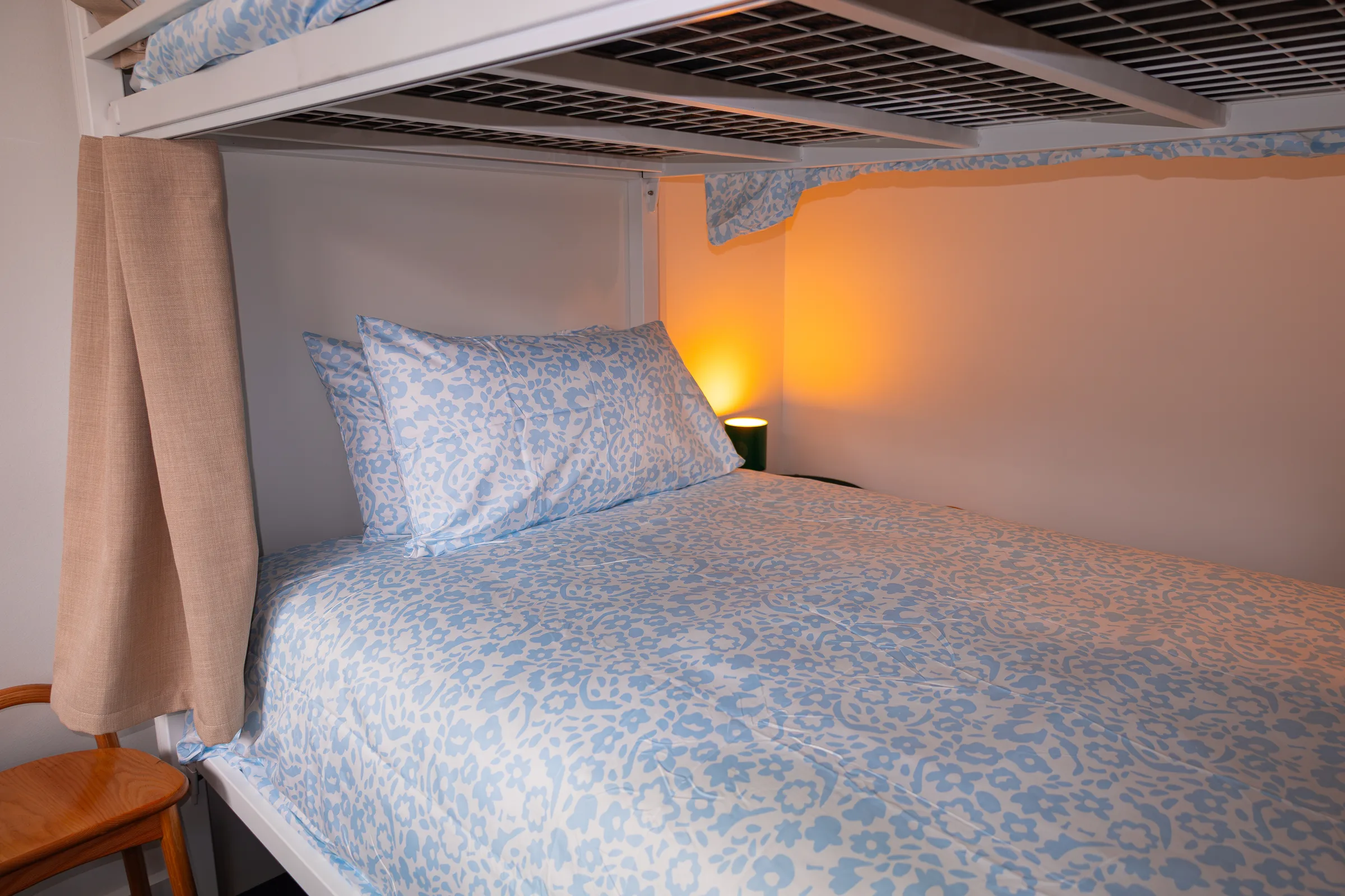 bunk bed with privacy curtains